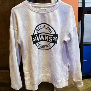 Vans off the wall light pink and white the dye crew neck